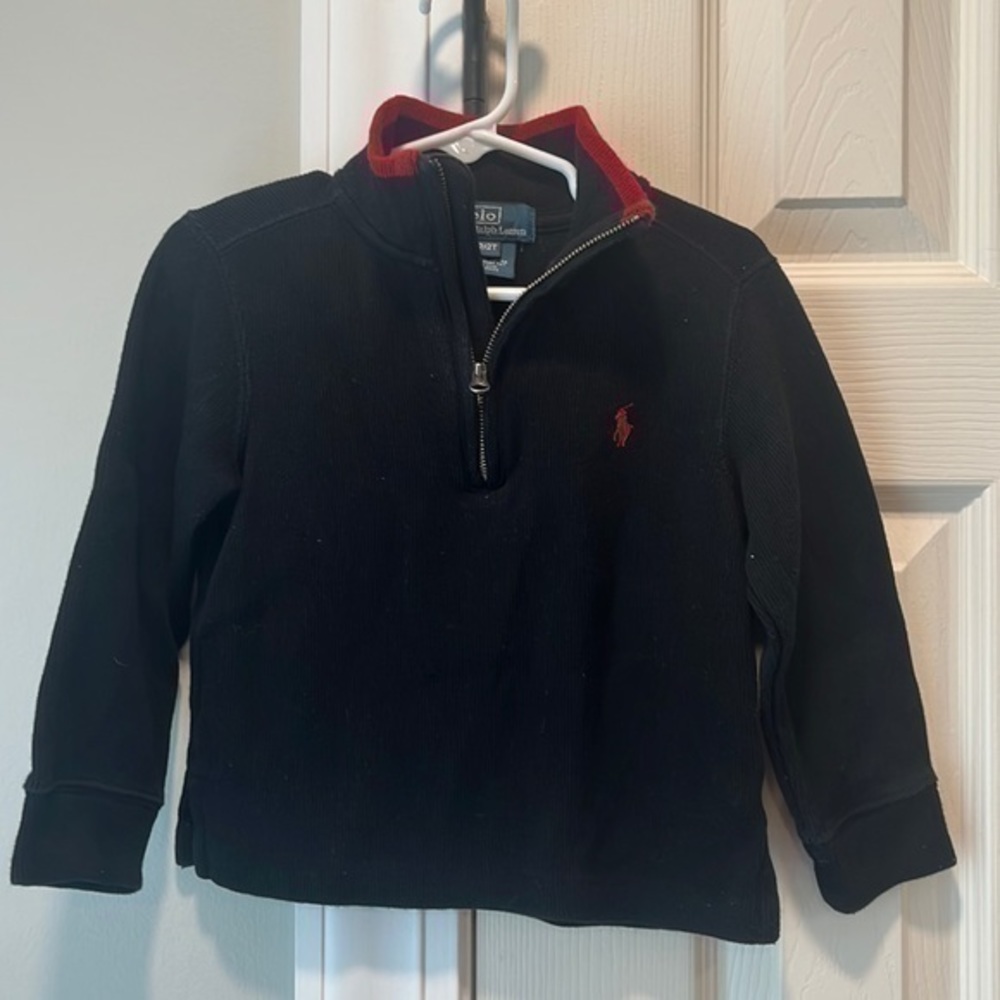 Polo Ralph Lauren Black Red Zip Pullover Baby Jacke